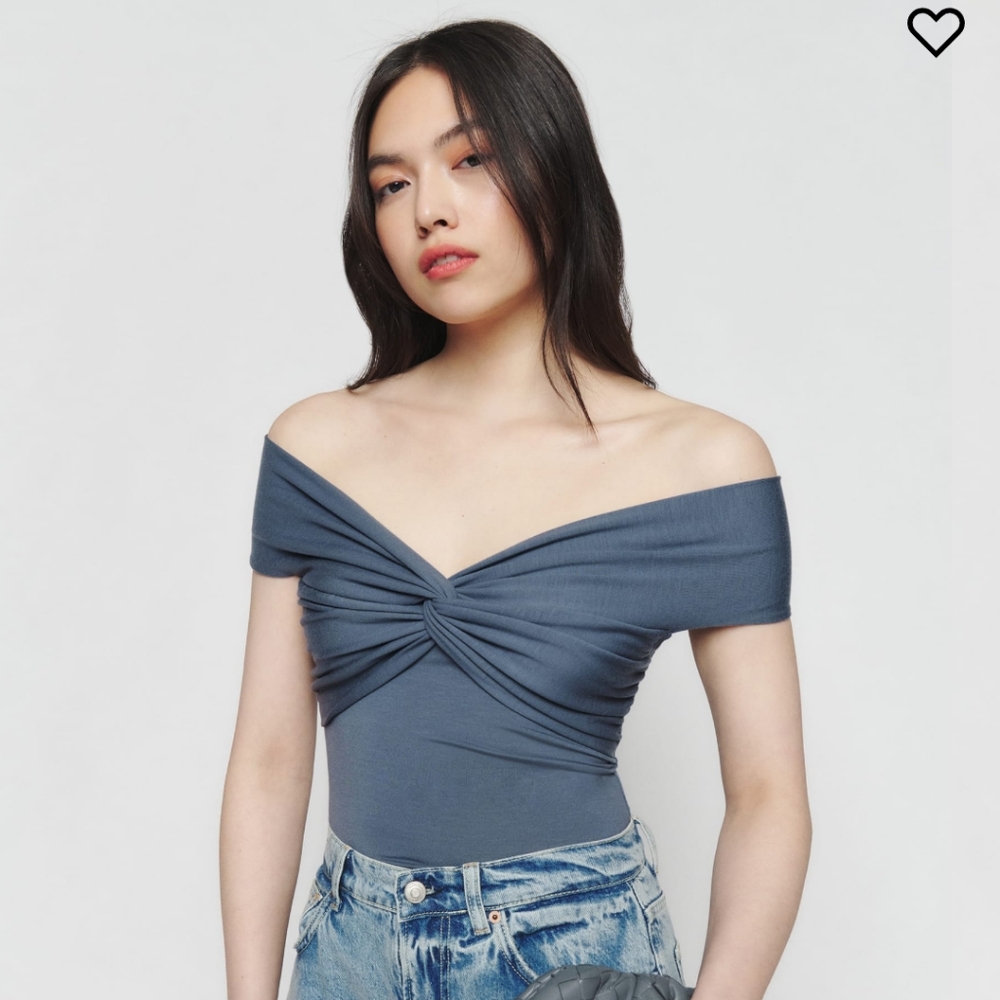 Reformation Ezlyn knit top XL in Flint